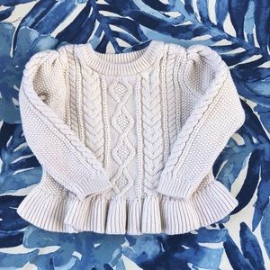 Baby Gap cream colored peplum sweater